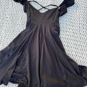 Elegant Black Ruffle Sleeve Dress